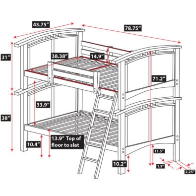 Astoria Hardwood Bunk Bed Spec