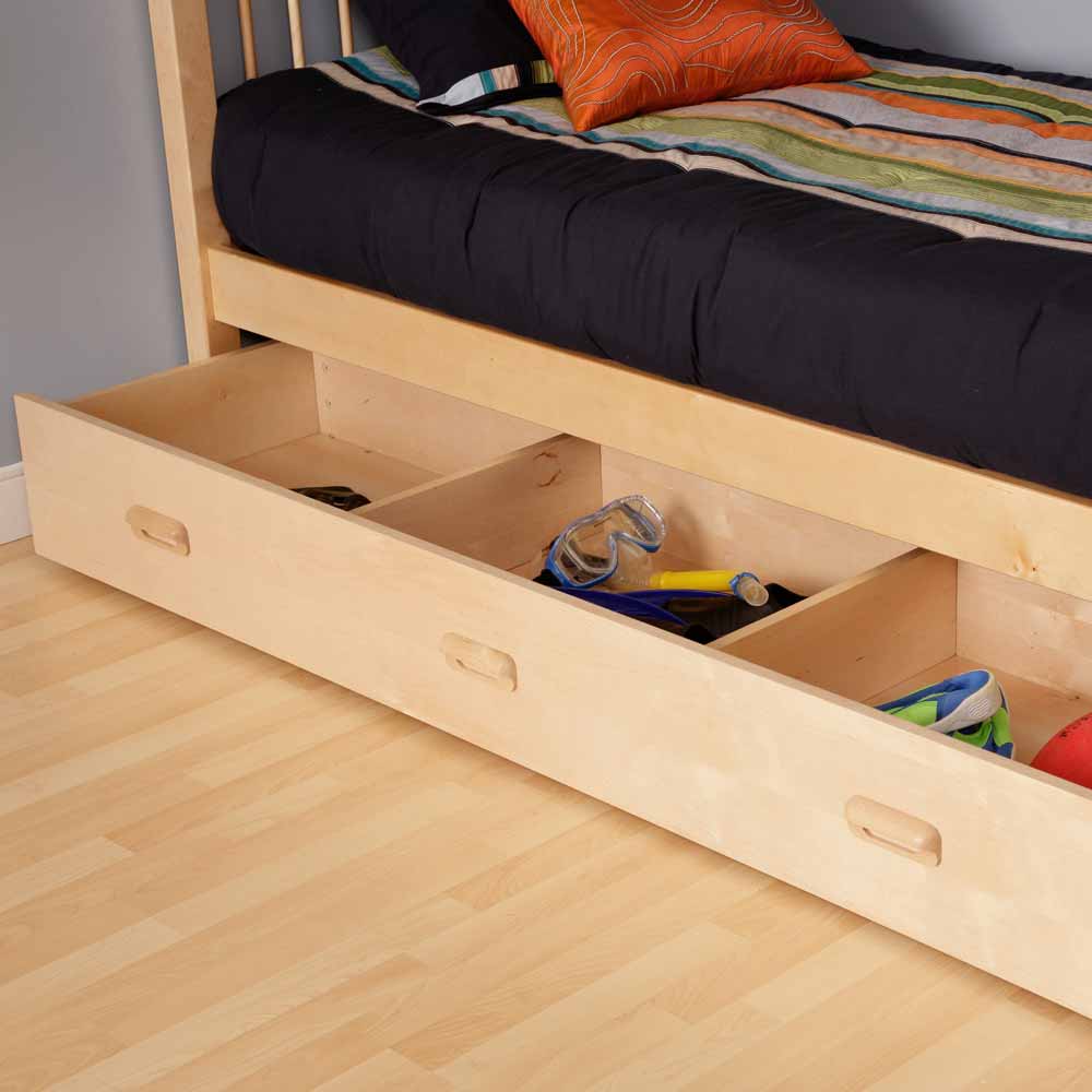 Natural Birch Under Bunk Storage Drawer