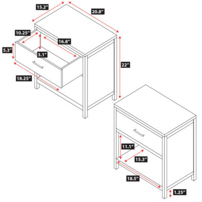 Niko Bamboo Nightstand Spec